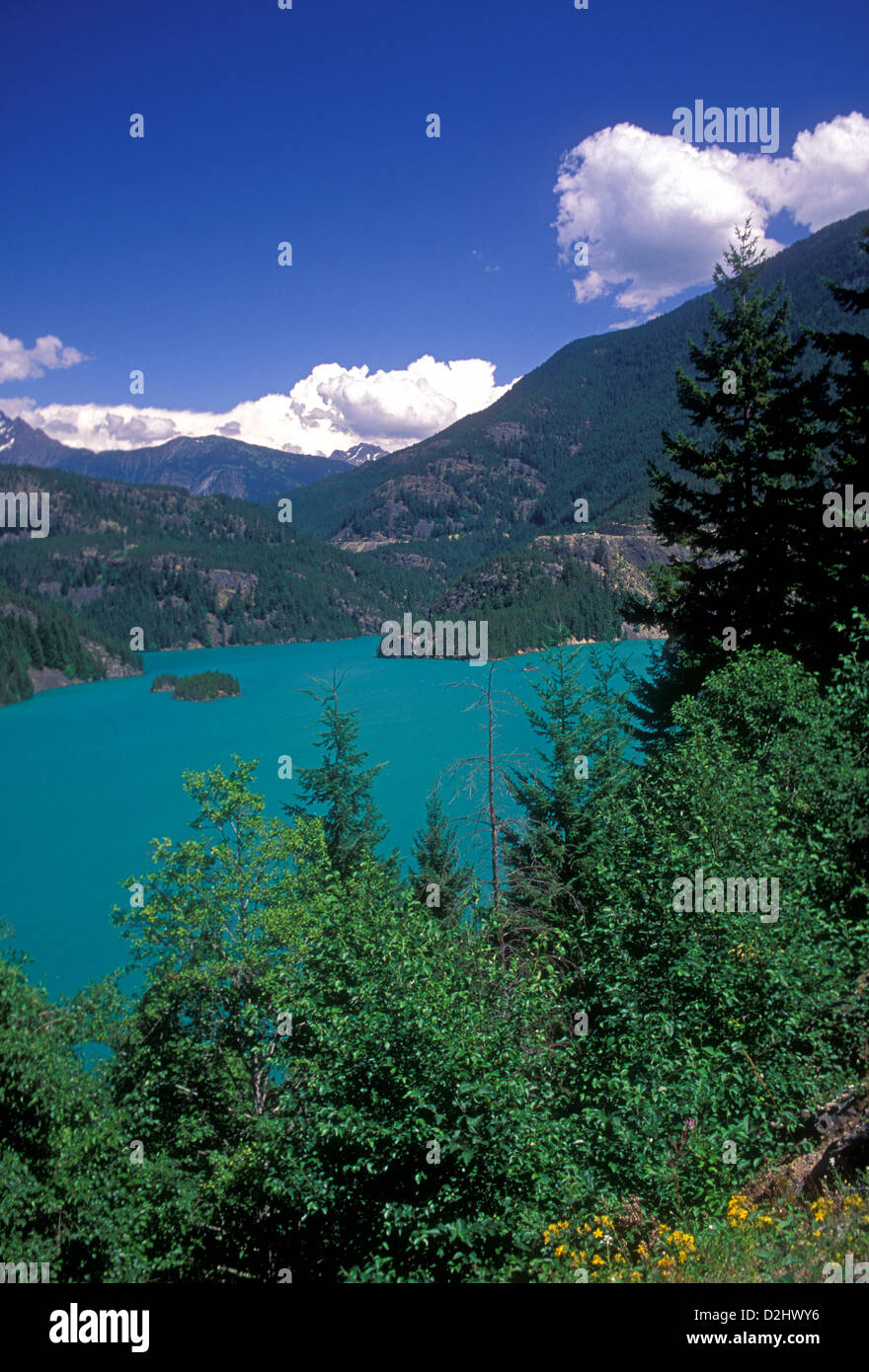 Diablo, le lac Ross Lake National Recreation Area, Cascade Mountains, North Carolina, United States, Amérique du Nord Banque D'Images