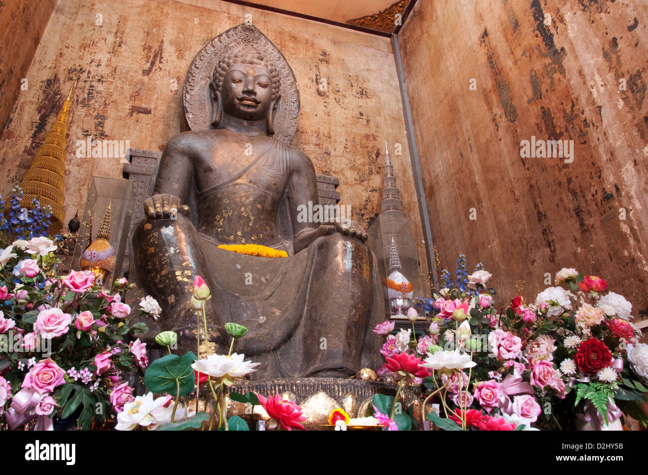 Une statue de Bouddha à Ayudhya, Thaïlande Banque D'Images