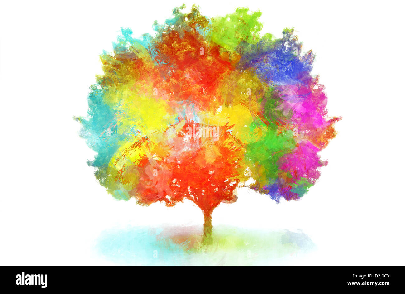 Abstract colorful tree design Banque D'Images
