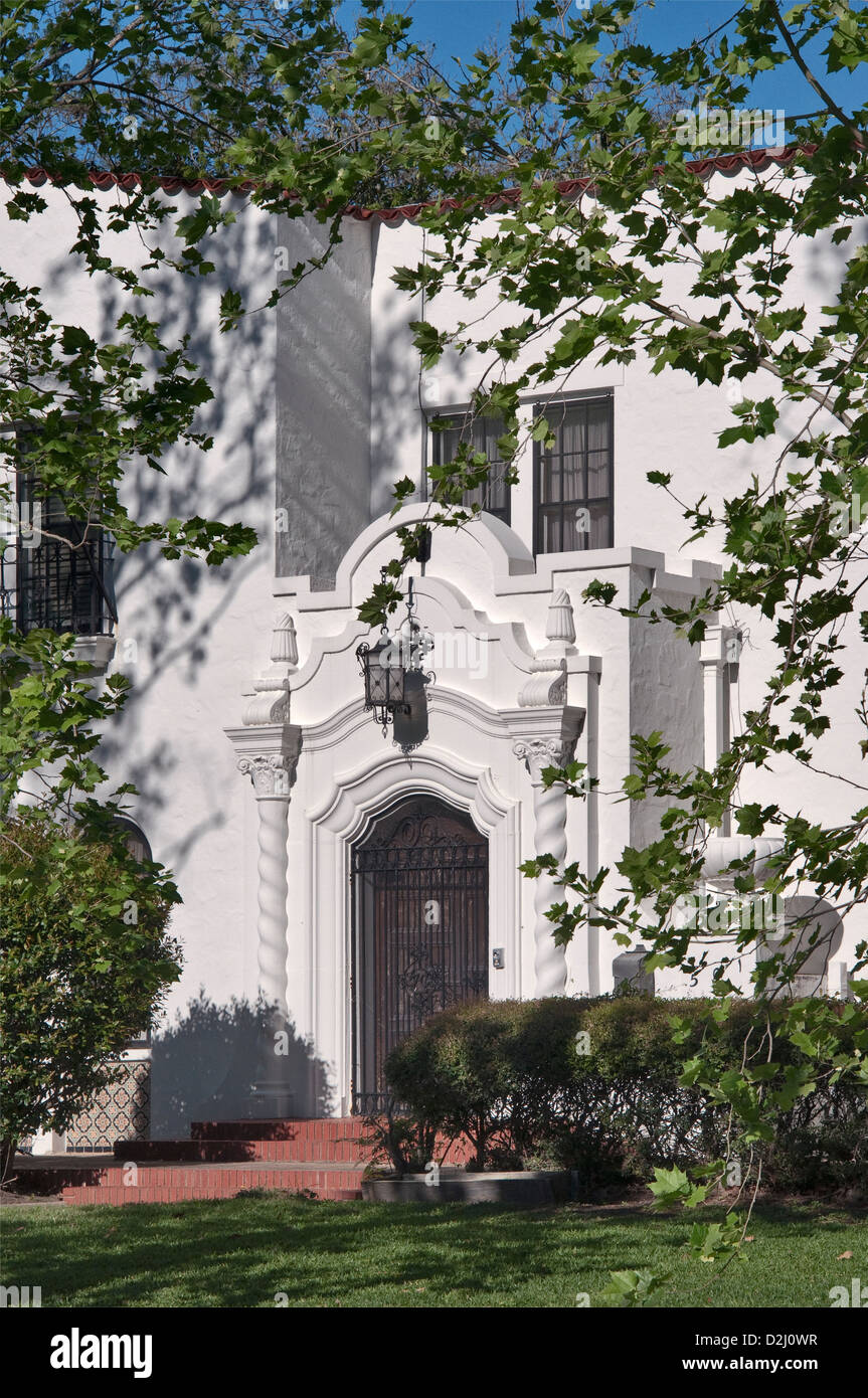 Thomas et Kathryn O'Connor, maison style colonial revival espagnol (1927), le quartier historique à proximité du centre de Victoria, Texas, États-Unis Banque D'Images