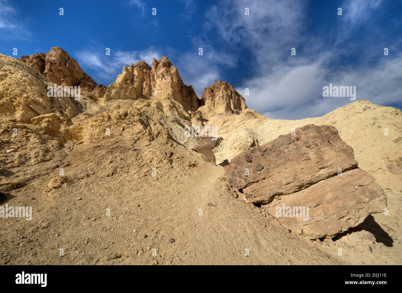 Dans les rochers le mur nord de la Death Valley National Park's Golden Canyon Banque D'Images