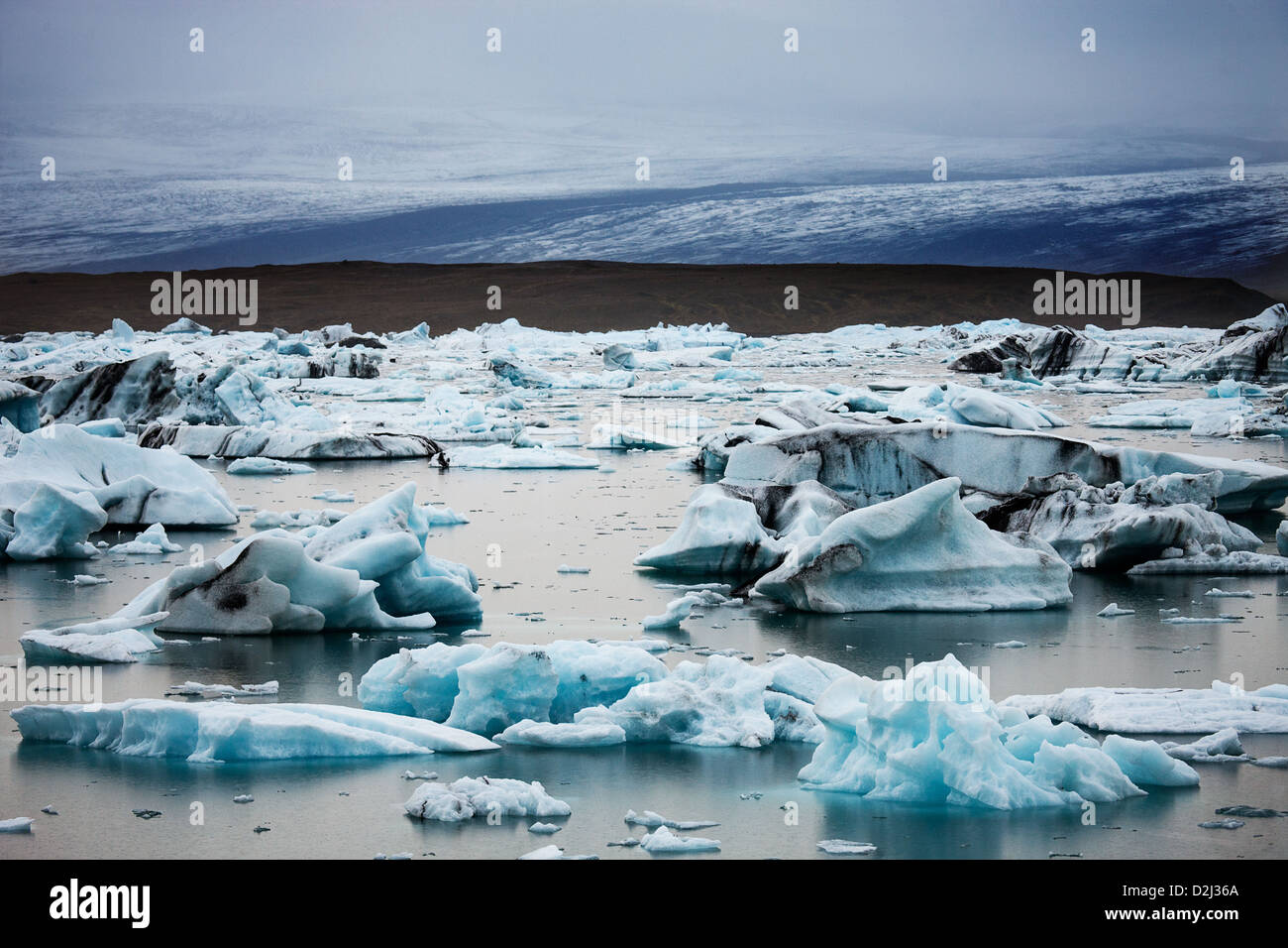 Le lac glaciaire Fjallsarlon Islande Banque D'Images