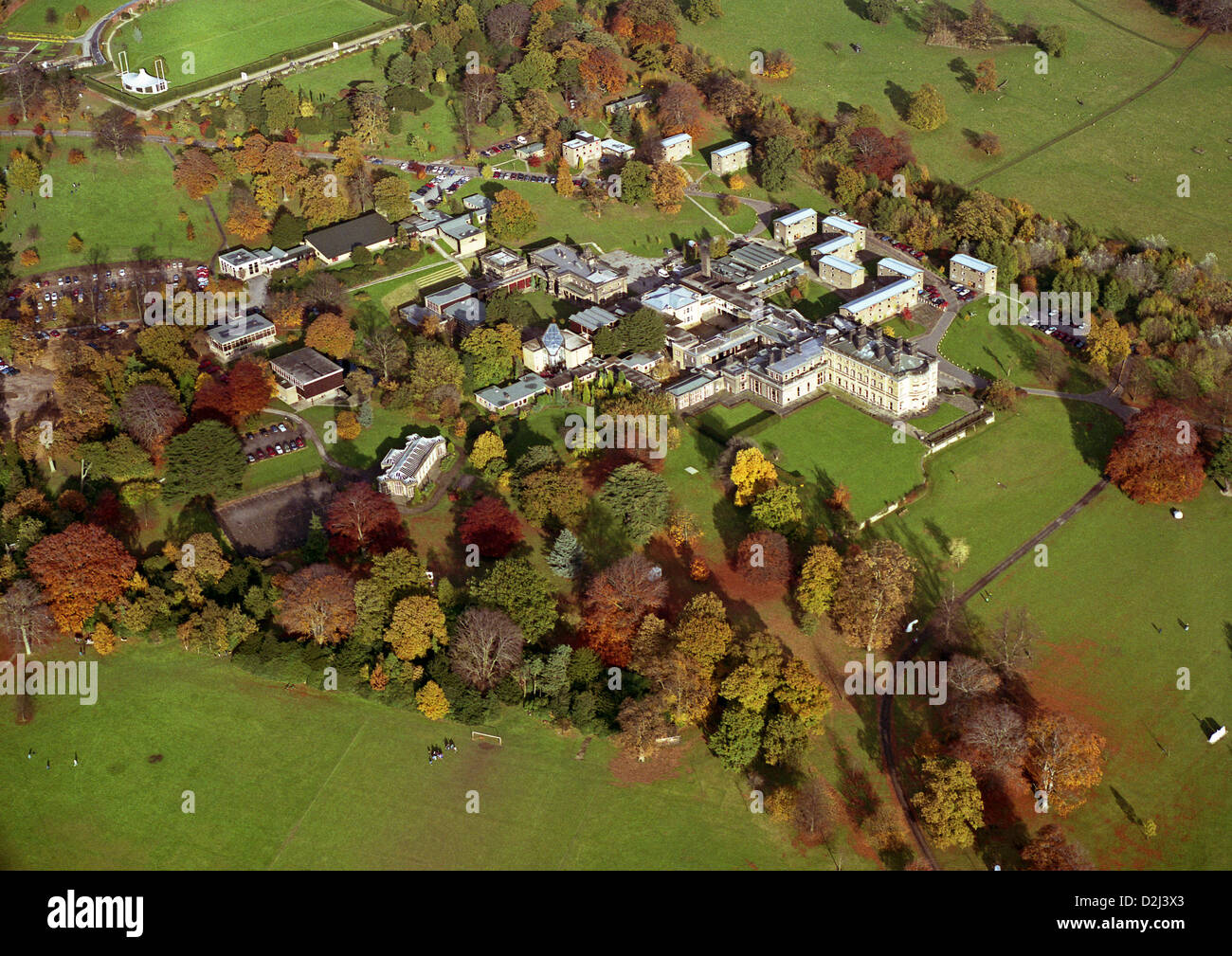Vue aérienne de Yorkshire Sculpture Park, dans le parc de Bretton Hall, Wakefield, prises en 1994 Banque D'Images