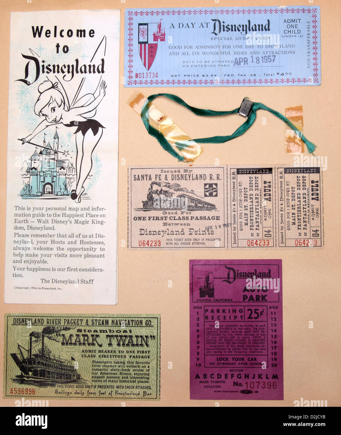 Disneyland page d'album à partir de 1957 Banque D'Images