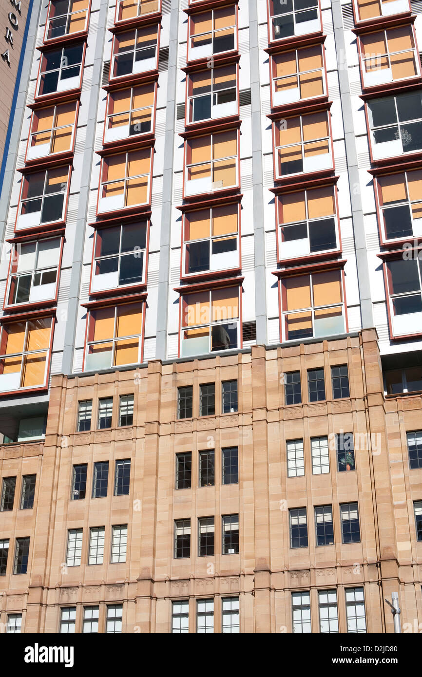 Appartements portique combiné à l'Église écossaise de l'intégration de projet à l'aide de l'espace de l'Église écossaise York Street Sydney Australie Banque D'Images