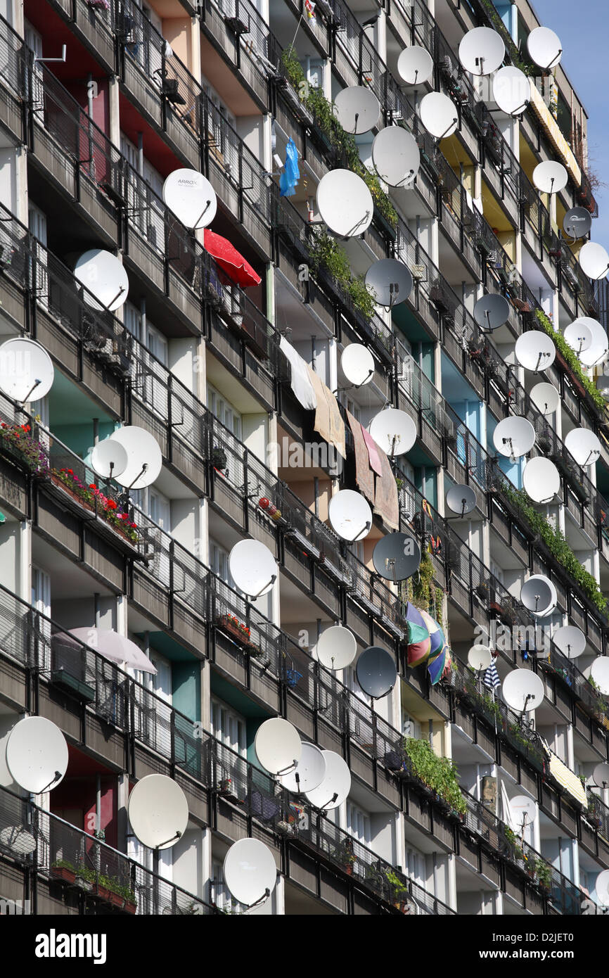 Berlin, Allemagne, les antennes sur Pallasseum Banque D'Images