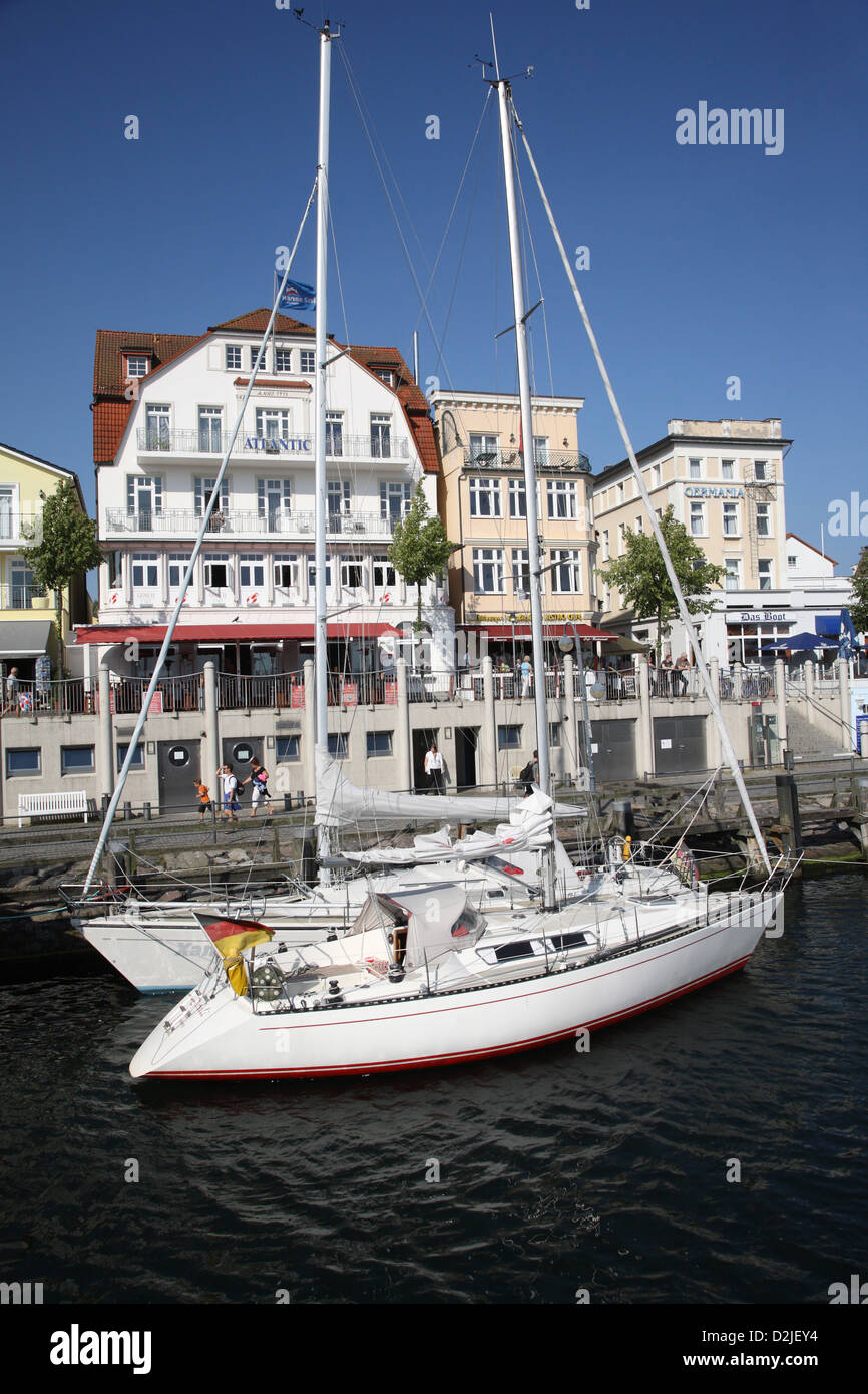 Rostock-Warnemuende, Allemagne, hôtels dans l'ancien pouvoir Banque D'Images