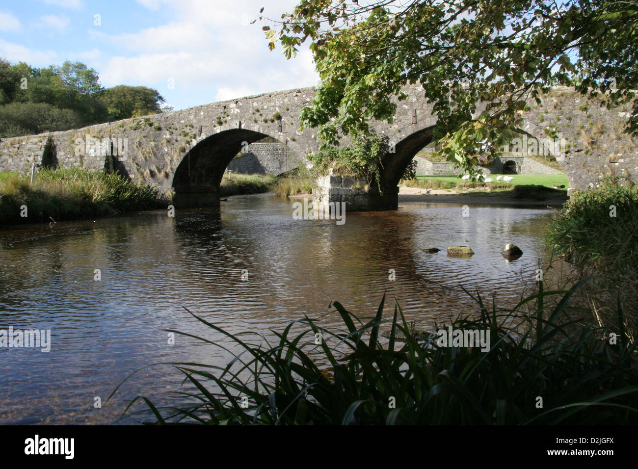 Deux ponts un hameau situé dans le centre de Dartmoor, le Devonshire Banque D'Images