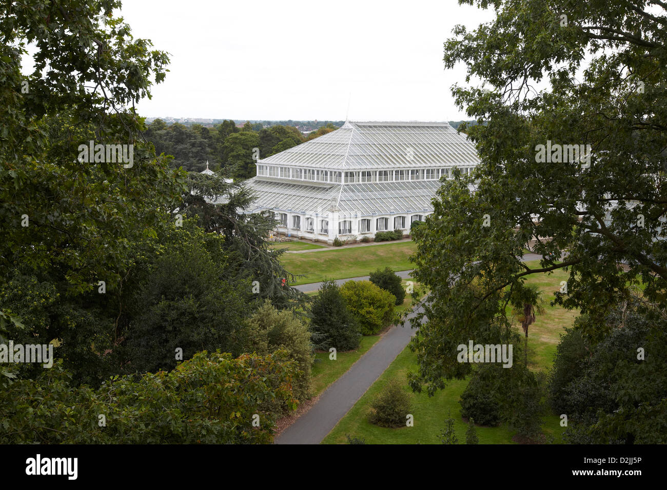 L'Europe, maison vue du rhizotron et Xstrata treetop walkway, Kew Gardens, London, UK Banque D'Images