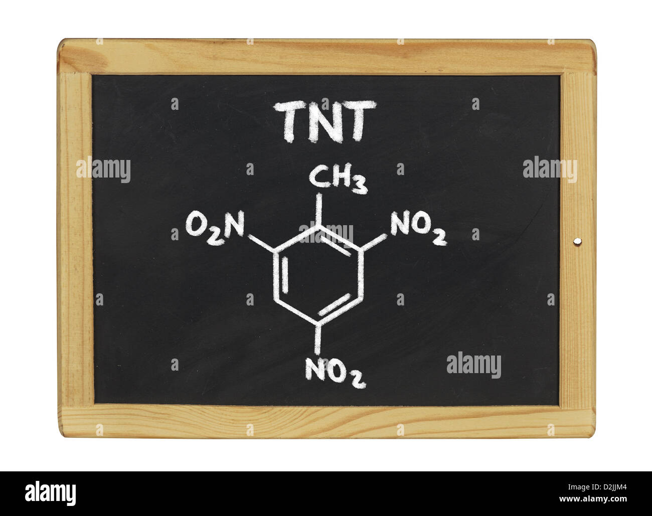 Formule chimique de TNT sur un tableau noir Banque D'Images