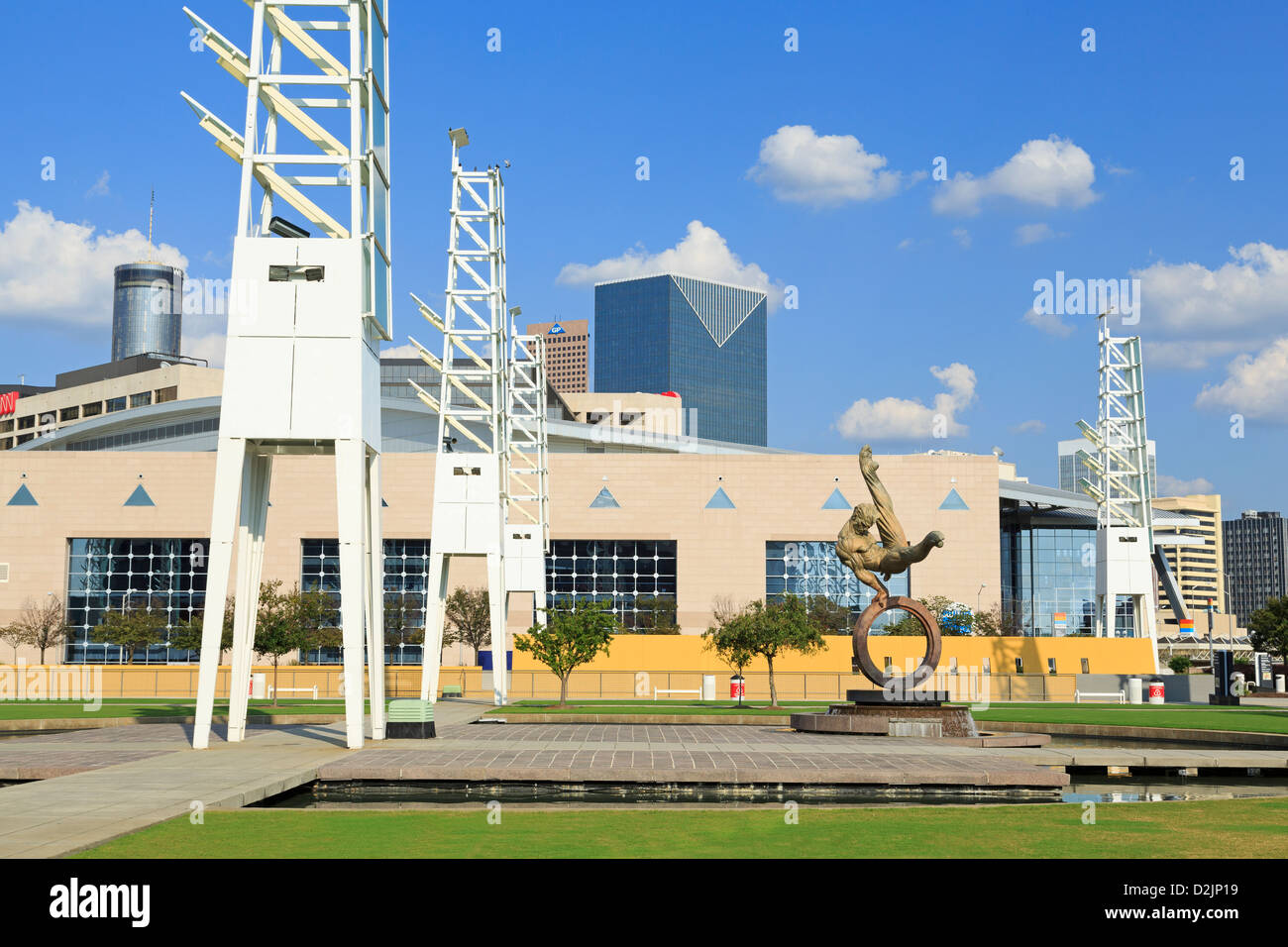 Flair à travers l'Amérique sculpture de Richard MacDonald,Georgia World Congress Center, Atlanta, Georgia, USA Banque D'Images