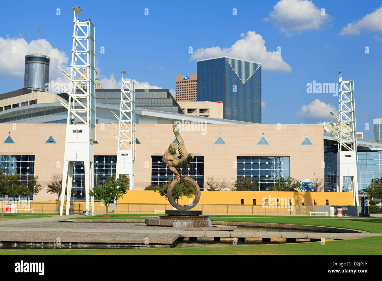 Flair à travers l'Amérique sculpture de Richard MacDonald,Georgia World Congress Center, Atlanta, Georgia, USA Banque D'Images