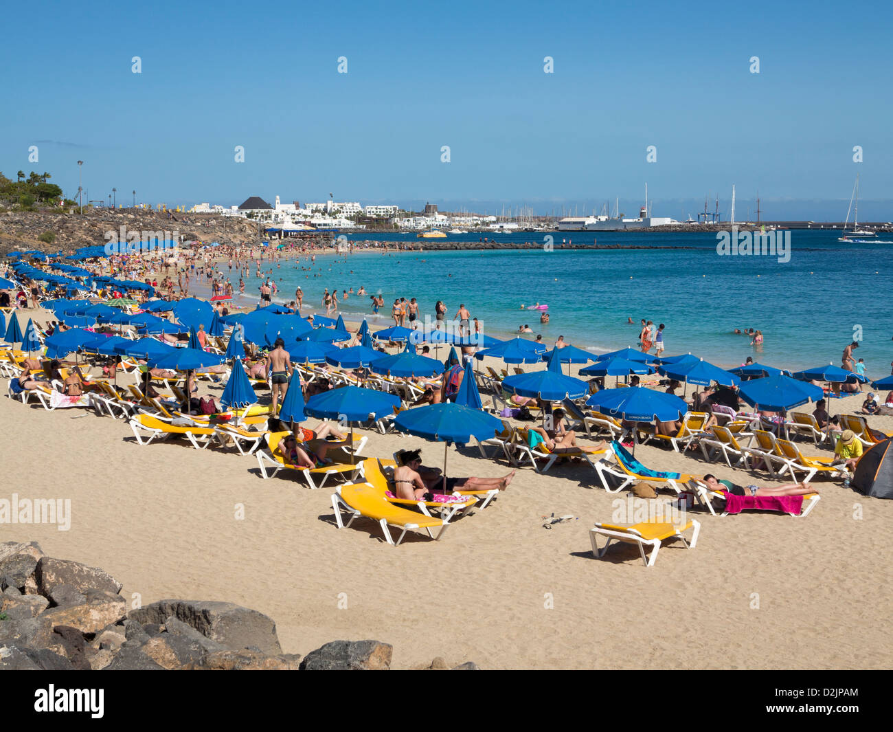 La plage de Playa Dorada, Playa Blanca, Lanzarote Banque D'Images