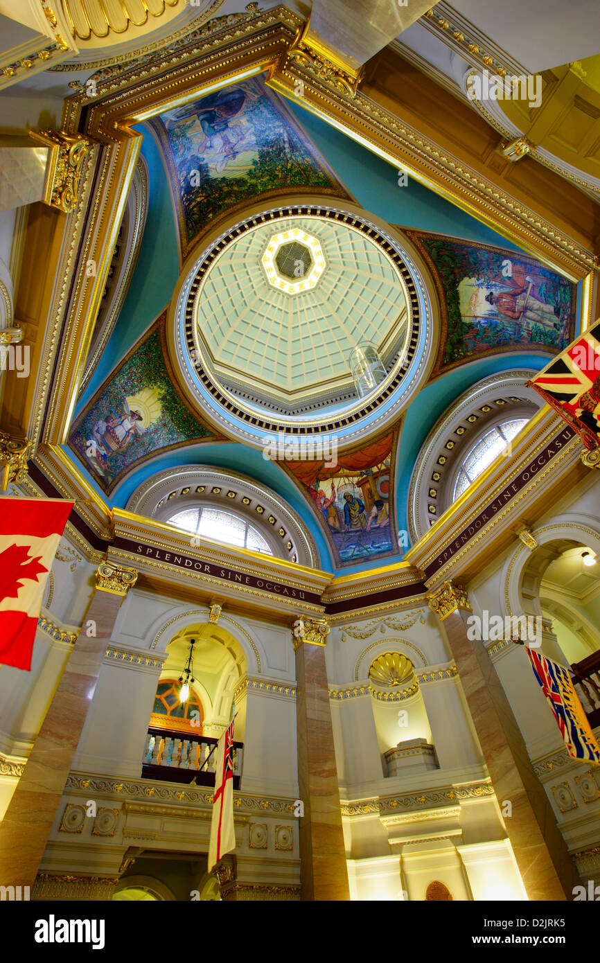 Rotonde dome dans les édifices législatifs provinciaux de city capital-Victoria, Colombie-Britannique, Canada. Banque D'Images