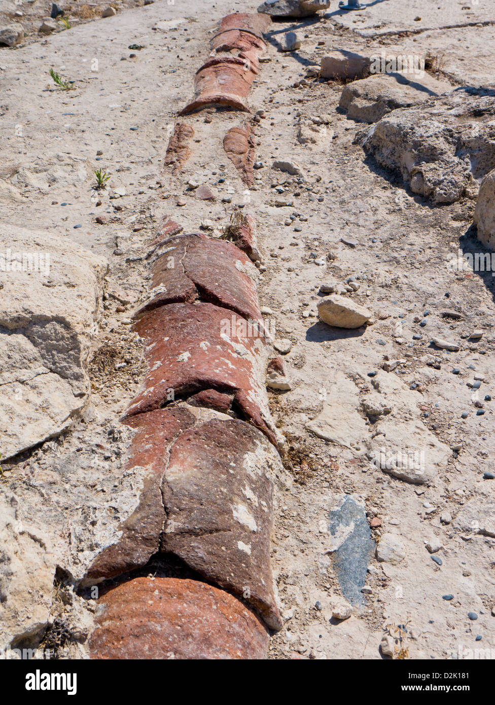 Un tuyau d'eau romaine dans la ville antique de curium, Chypre Banque D'Images