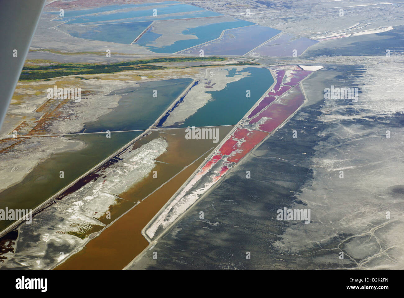 Areal view de dépôt minéral, Owens Valley en Californie Banque D'Images