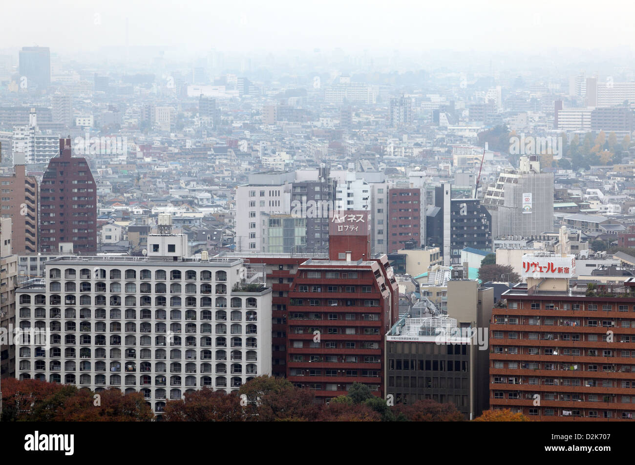 Tokyo, Japon, le smog sur la ville Banque D'Images