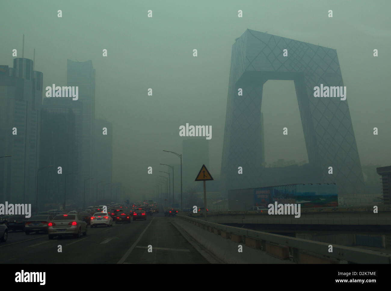 La pollution de l'air à Beijing. 27-Jan-2013 Banque D'Images