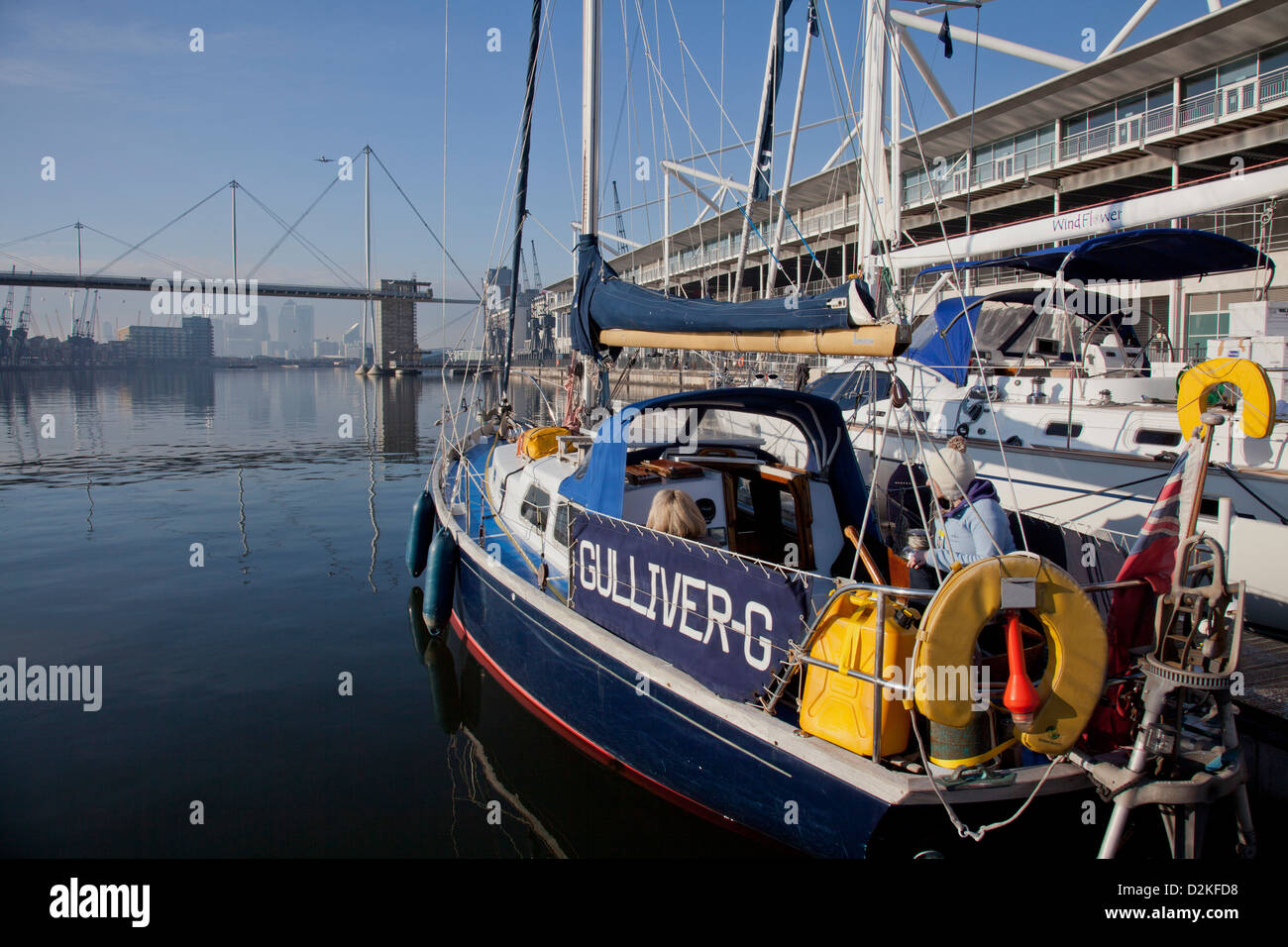 Port de plaisance sur Docklands London Boat Show pendant à Excel Banque D'Images