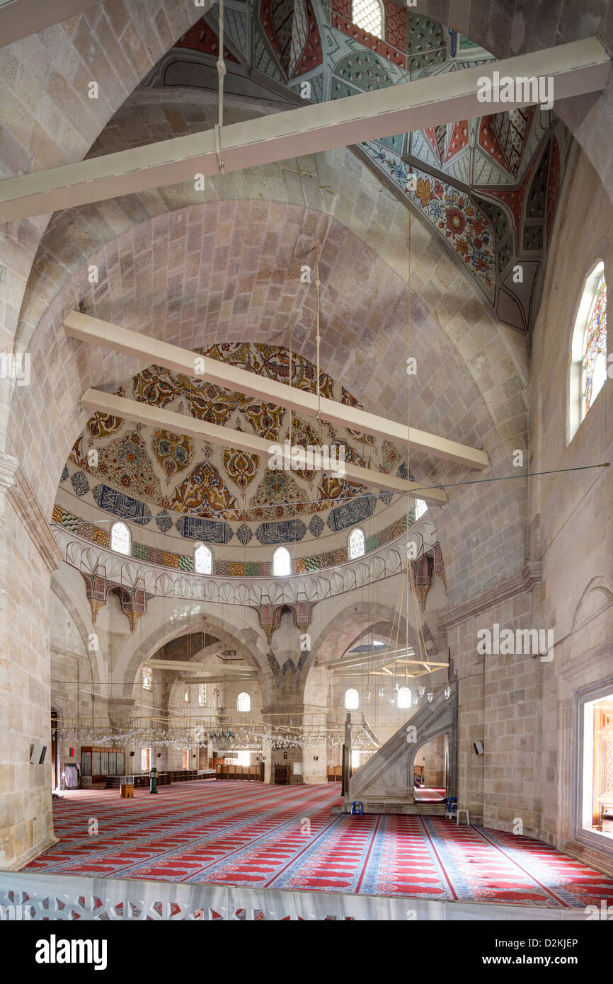 Coupole principale dans la salle de prière, Nouvelle (Sherefeli Trois Balcon) Mosquée, Edirne, Turquie Banque D'Images