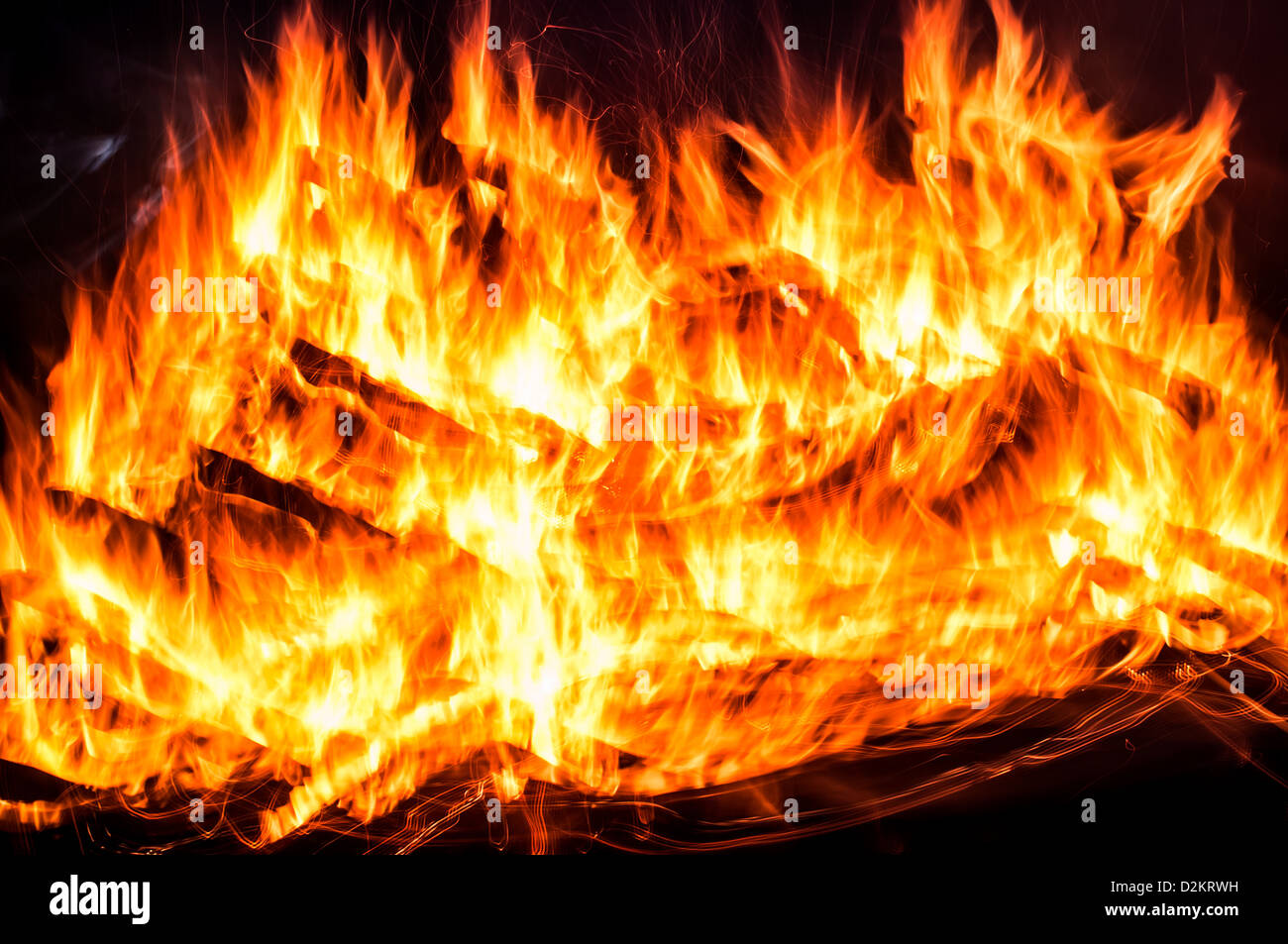 Fire photo sur un fond noir Banque D'Images