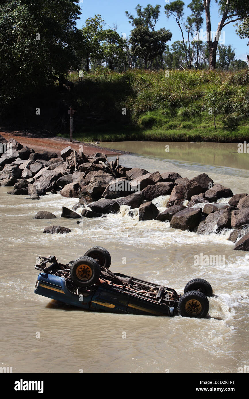 Location emportés par l'eau à Cahill's crossing. Le Kakadu National Park, Territoire du Nord, Australie. Banque D'Images