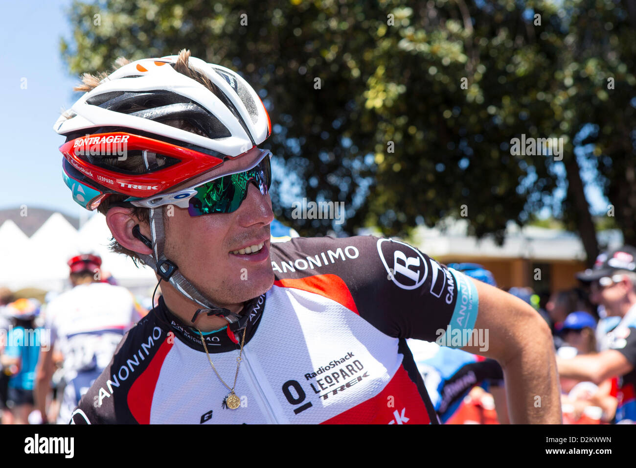 Jan 23, 2013 - Rostrevor, Australie - Andy Schleck, Radioshack Leopard à la fin du Tour Down Under, étape 2 Mont Barker à Rostrevor. (Crédit Image : © Gary Francis/ZUMAPRESS.com) Banque D'Images