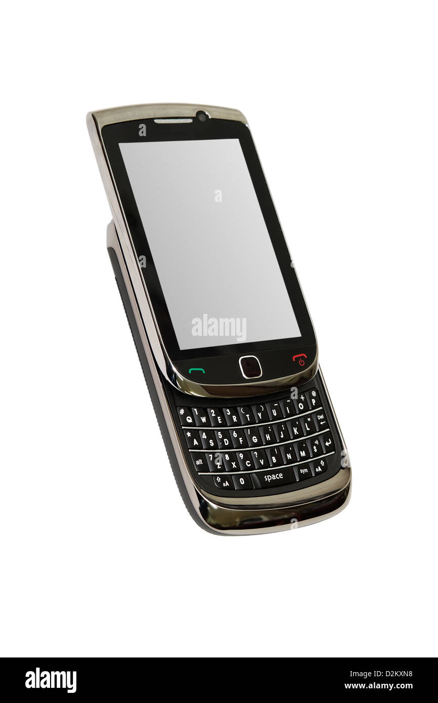 Faites glisser, portable, téléphone, ouvert, moderne, mobile, numérique, isolé, tableau, électronique, affichage, numérique, appareil, conversation, Banque D'Images