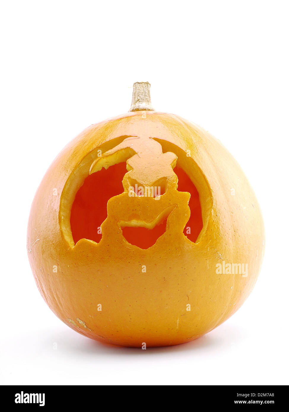 Jack-o-lantern pumpkin shot sur fond blanc Banque D'Images