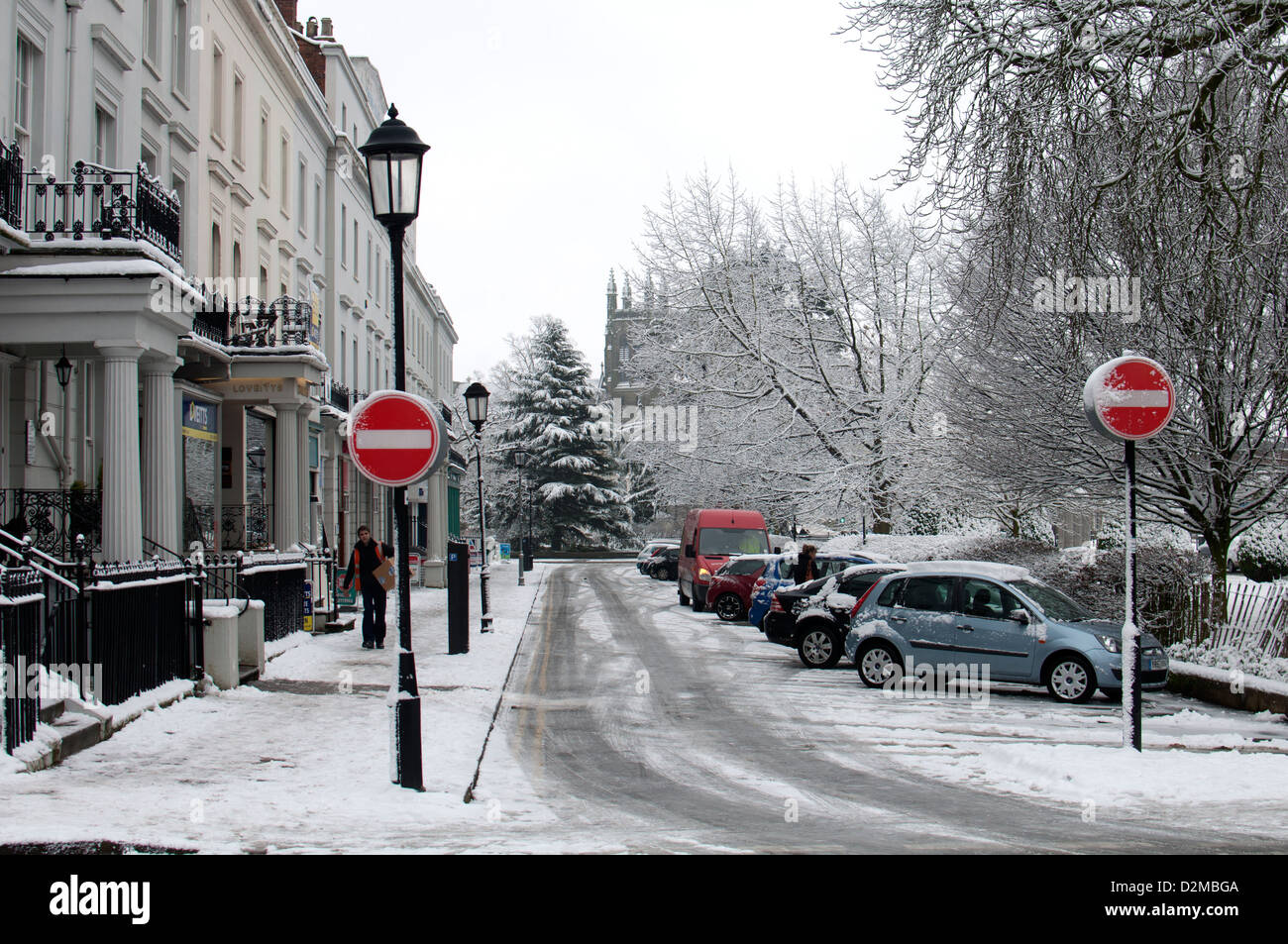 Lieu Euston en hiver, Leamington Spa, Warwickshire, UK Banque D'Images