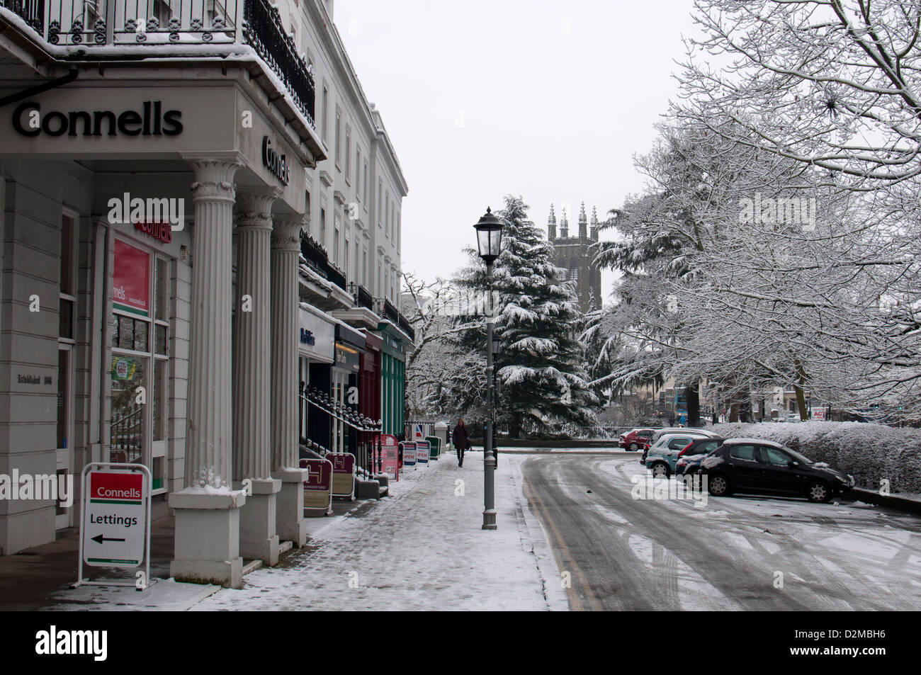 Lieu Euston en hiver, Leamington Spa, Warwickshire, UK Banque D'Images