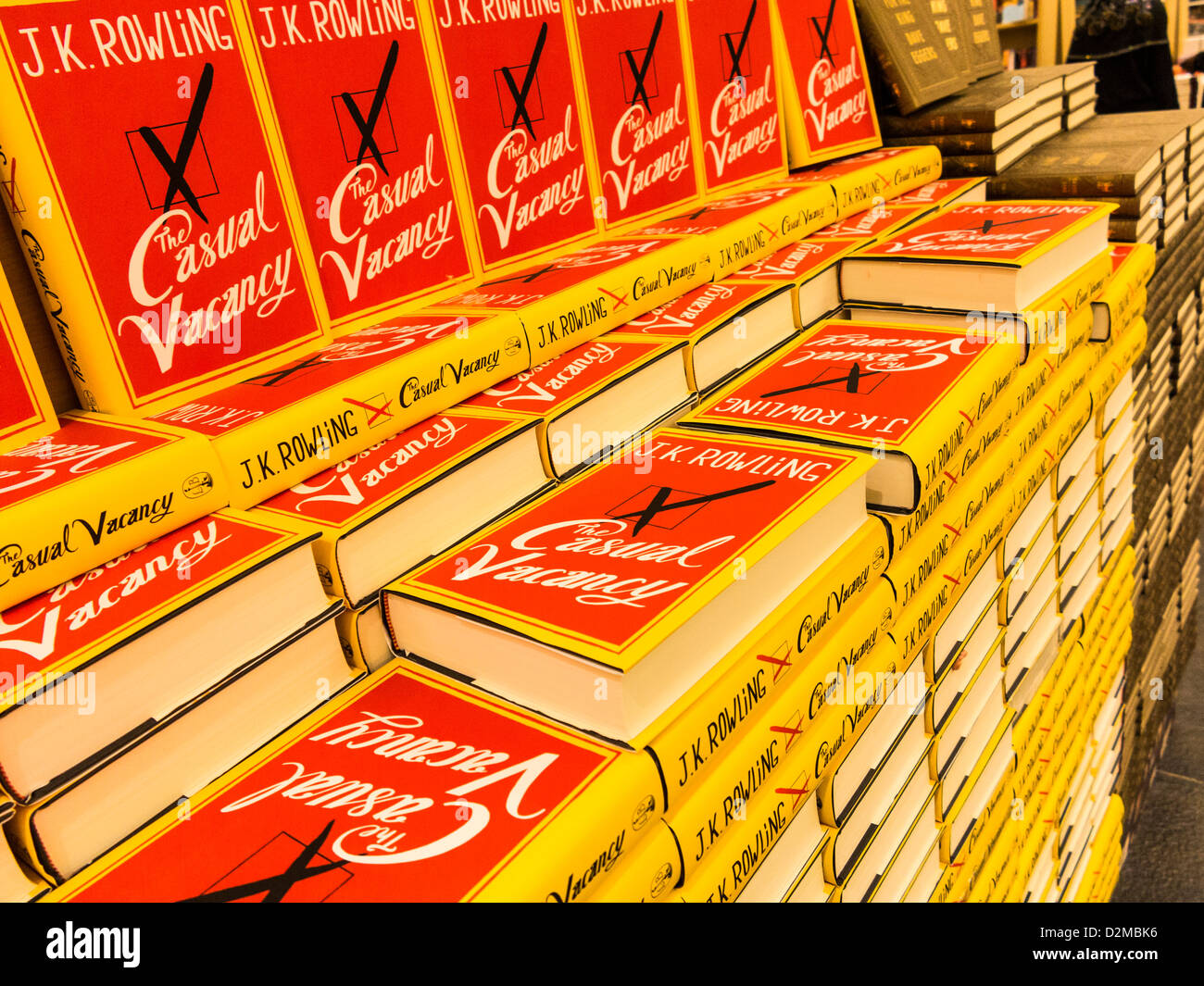 Livres sur JK Rowling dans une librairie d'affichage Banque D'Images