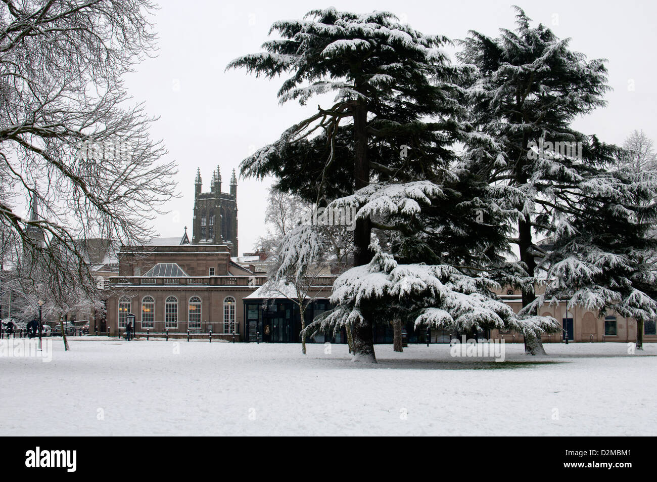 Jardins de la salle des pompes en hiver, Leamington Spa, Warwickshire, UK Banque D'Images