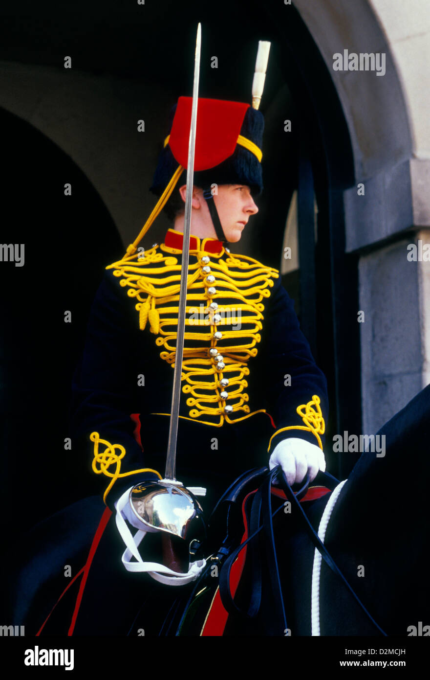 Femme adulte, femme Horse Guard, Horse Guard, Horse Guard de Household Cavalry, Household Cavalry, Horse Guards, Londres, Angleterre Banque D'Images