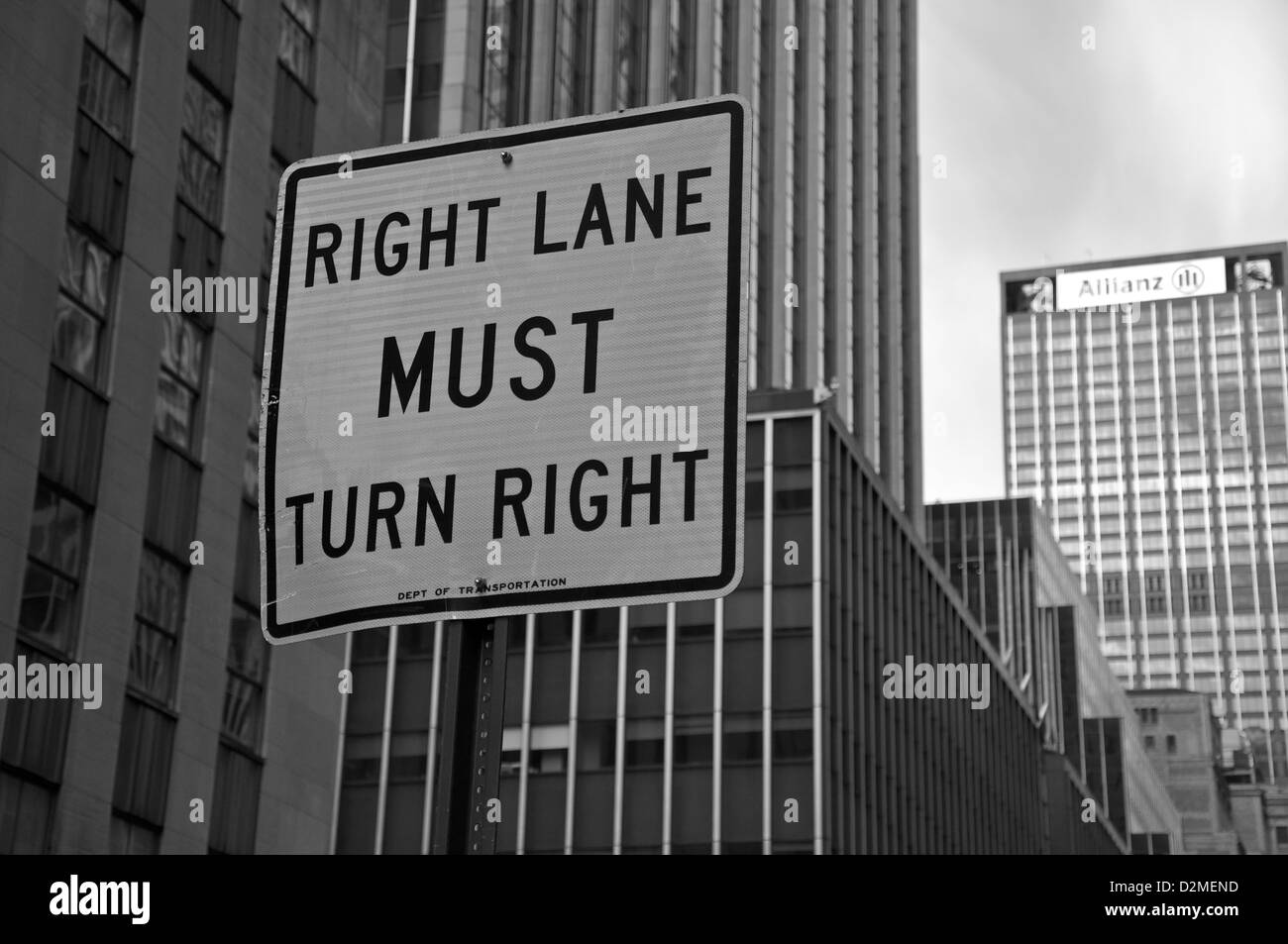 Panneau de signalisation new york city Banque d'images noir et blanc ...