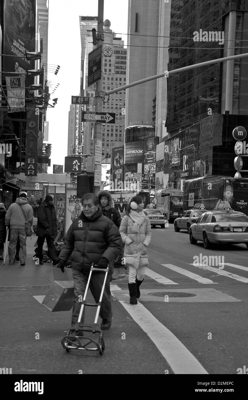 Panneau de signalisation new york city Banque d'images noir et blanc ...