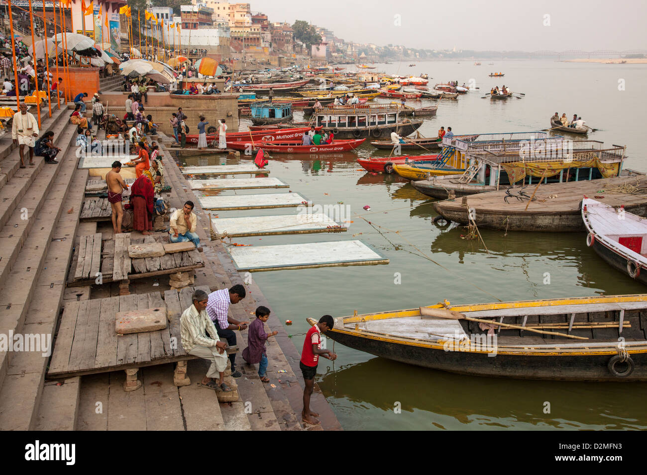 Varanasi vue, Inde Banque D'Images