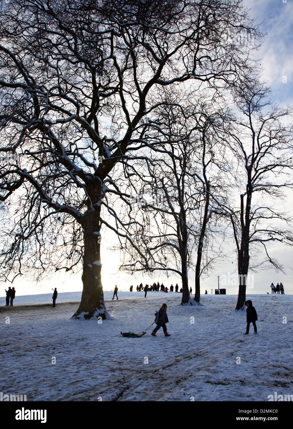 L'hiver sur Primrose Hill London UK Banque D'Images