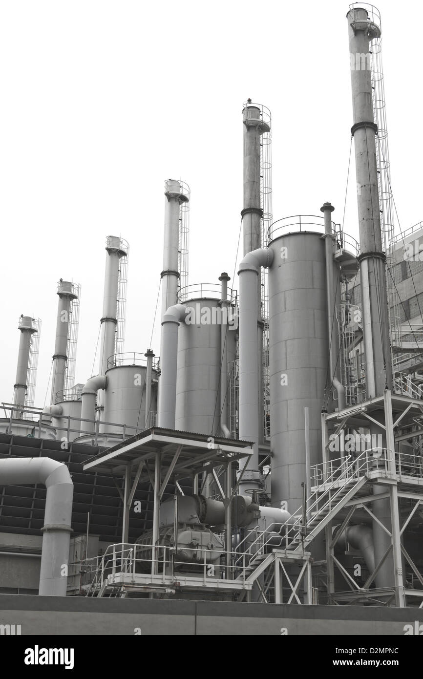 Les usines de produits pétrochimiques à Hong Kong Banque D'Images