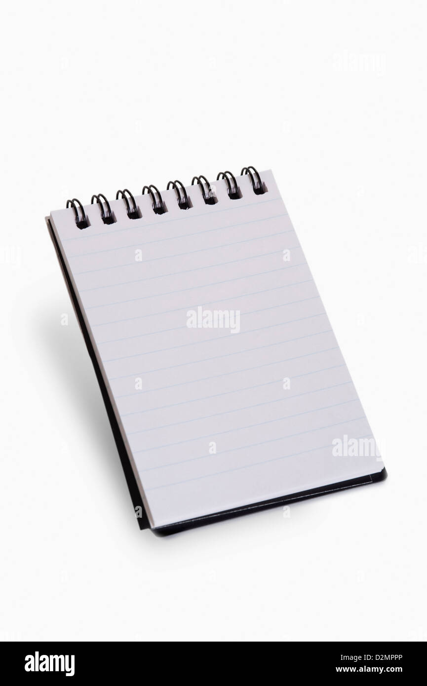 Close-up d'un carnet à spirales Banque D'Images