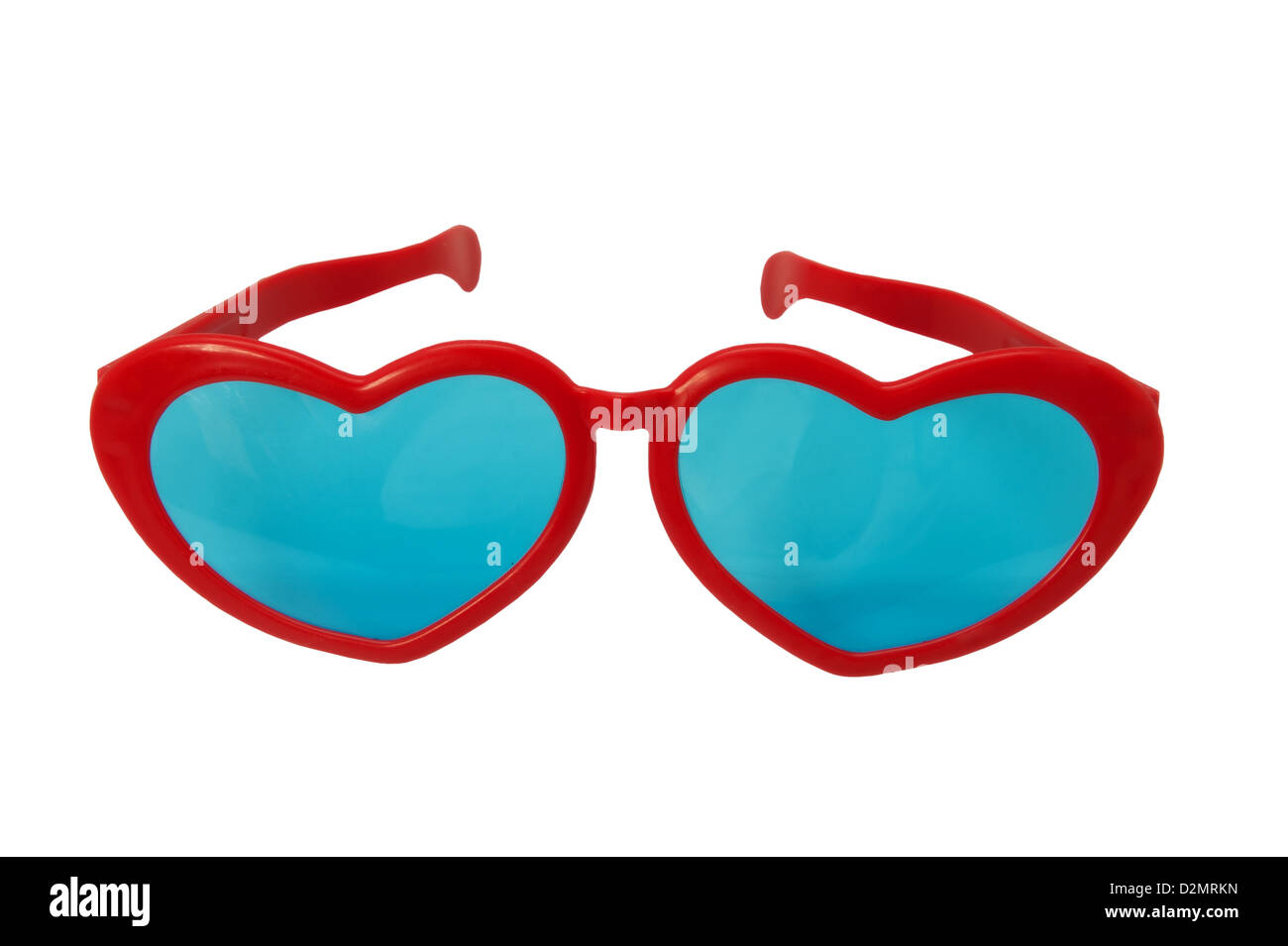 Nouveauté lunettes en forme de coeur sur fond blanc Banque D'Images