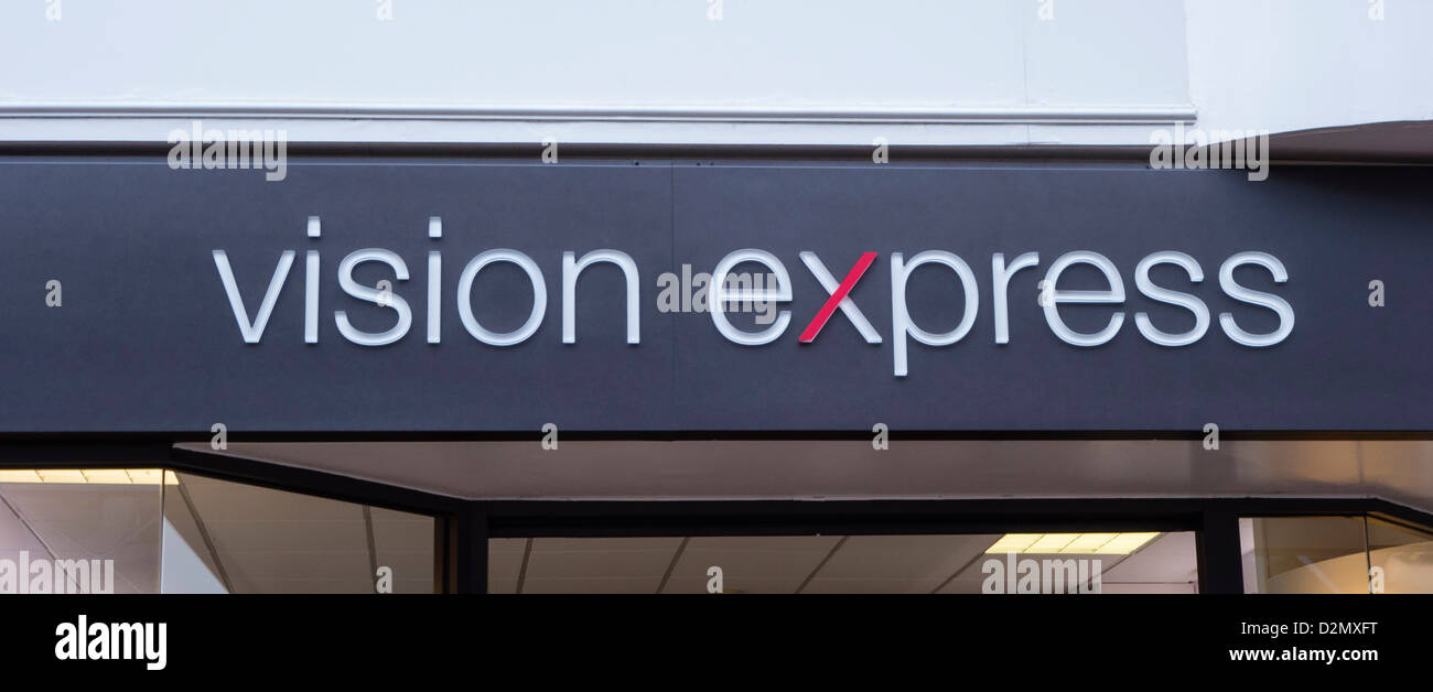 Vision Express, logo Shop sign, Bournemouth, Dorset, England, UK. L'Europe Banque D'Images