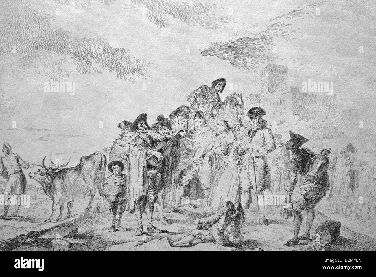 Le guitariste aveugle de Francisco de Goya, 1778, British Museum, Londres, Angleterre, RU, FR, Îles britanniques Banque D'Images