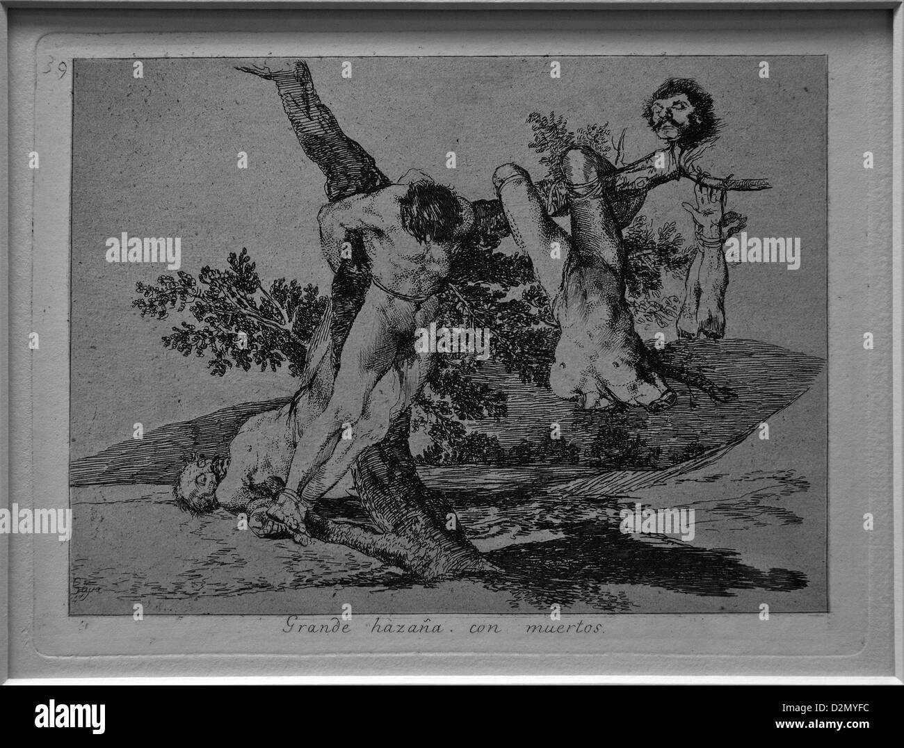 Un exploit héroïque ! Avec les morts, de Francisco de Goya, les désastres de la guerre, vers 1810-12, British Museum, Londres, Angleterre, RU, FR, Banque D'Images