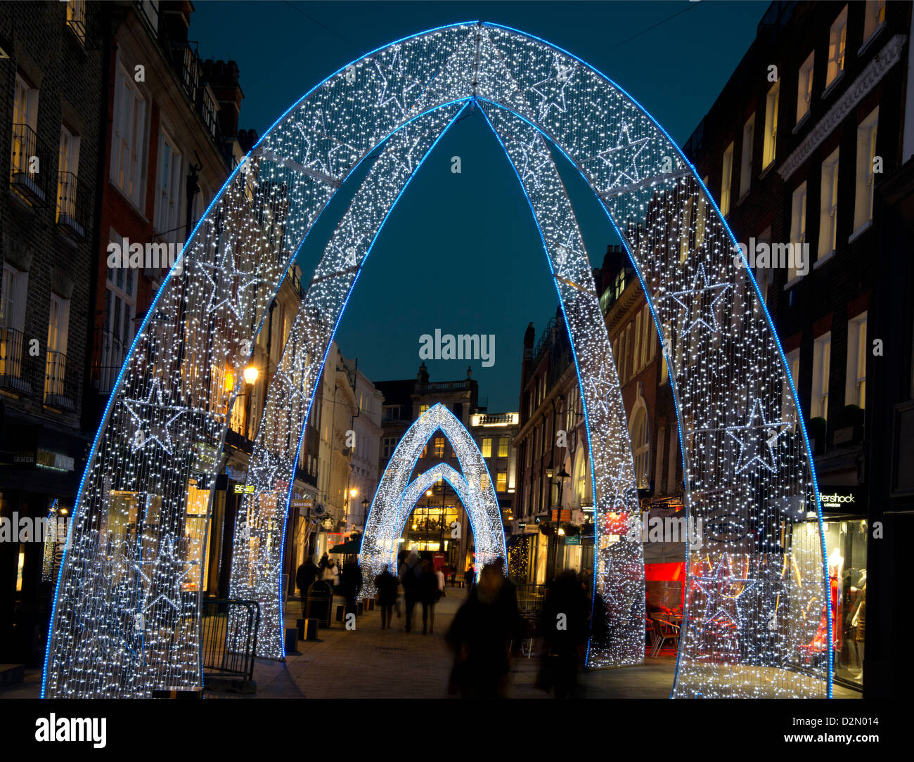 Les lumières de Noël sur South Molton Street, Londres, Angleterre, Royaume-Uni, Europe Banque D'Images