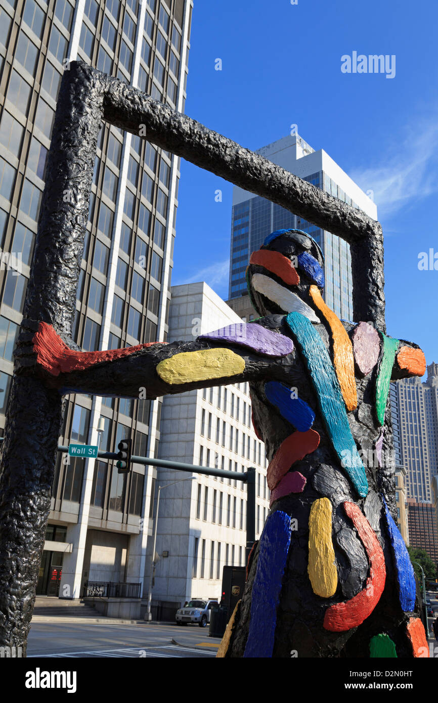 Sculpture de seuil par Robert Llimos sur Peachtree Street, Atlanta, Géorgie, États-Unis d'Amérique, Amérique du Nord Banque D'Images