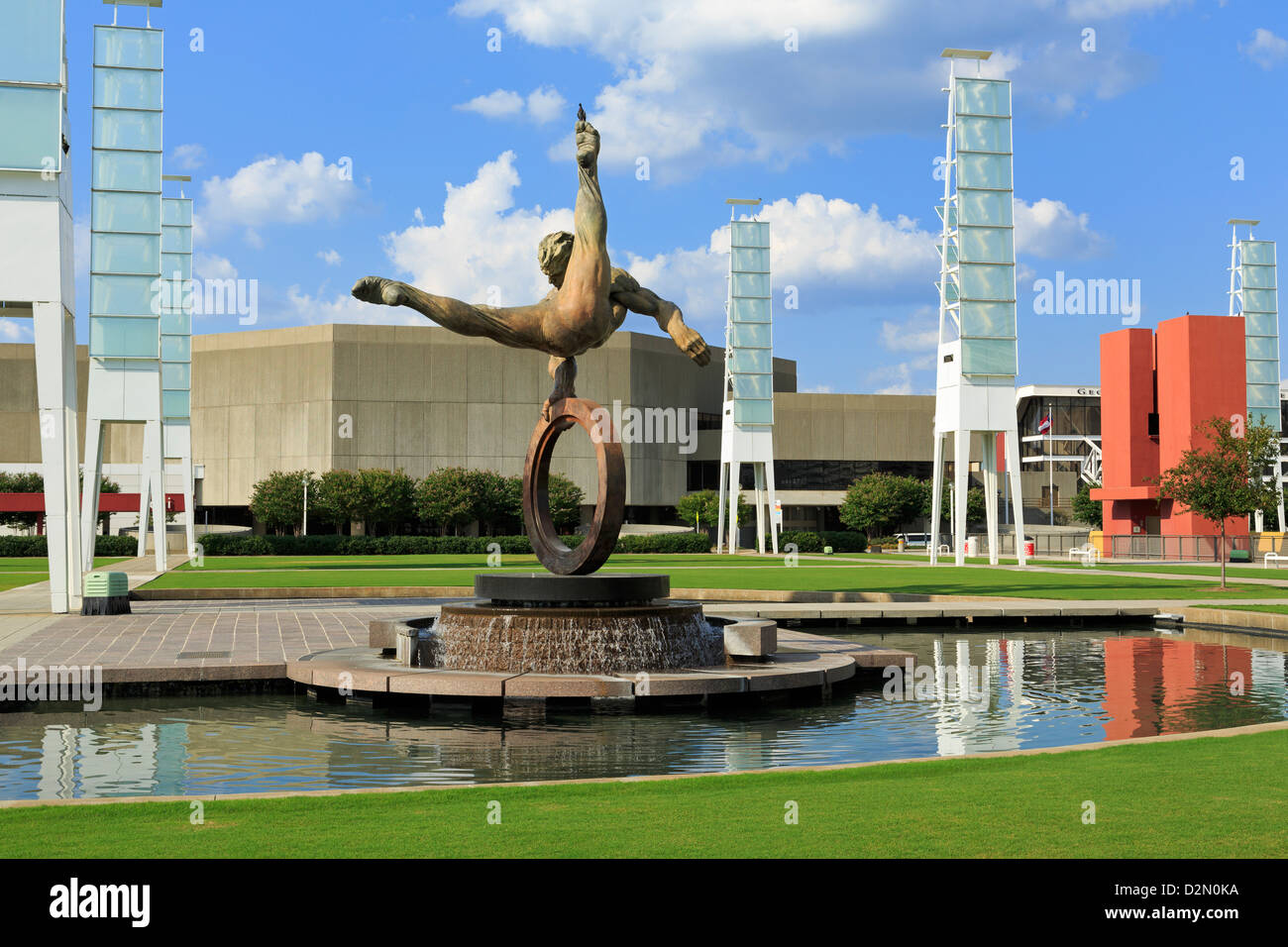 Flair à travers l'Amérique sculpture de Richard MacDonald, Georgia World Congress Center, Atlanta, Georgia, USA Banque D'Images