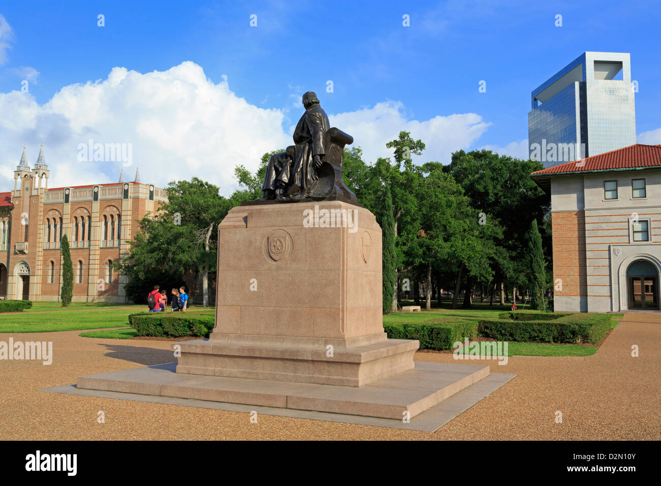 William Marsh Rice statue en l'Université Rice, Uptown District, Houston, Texas, États-Unis d'Amérique, Amérique du Nord Banque D'Images