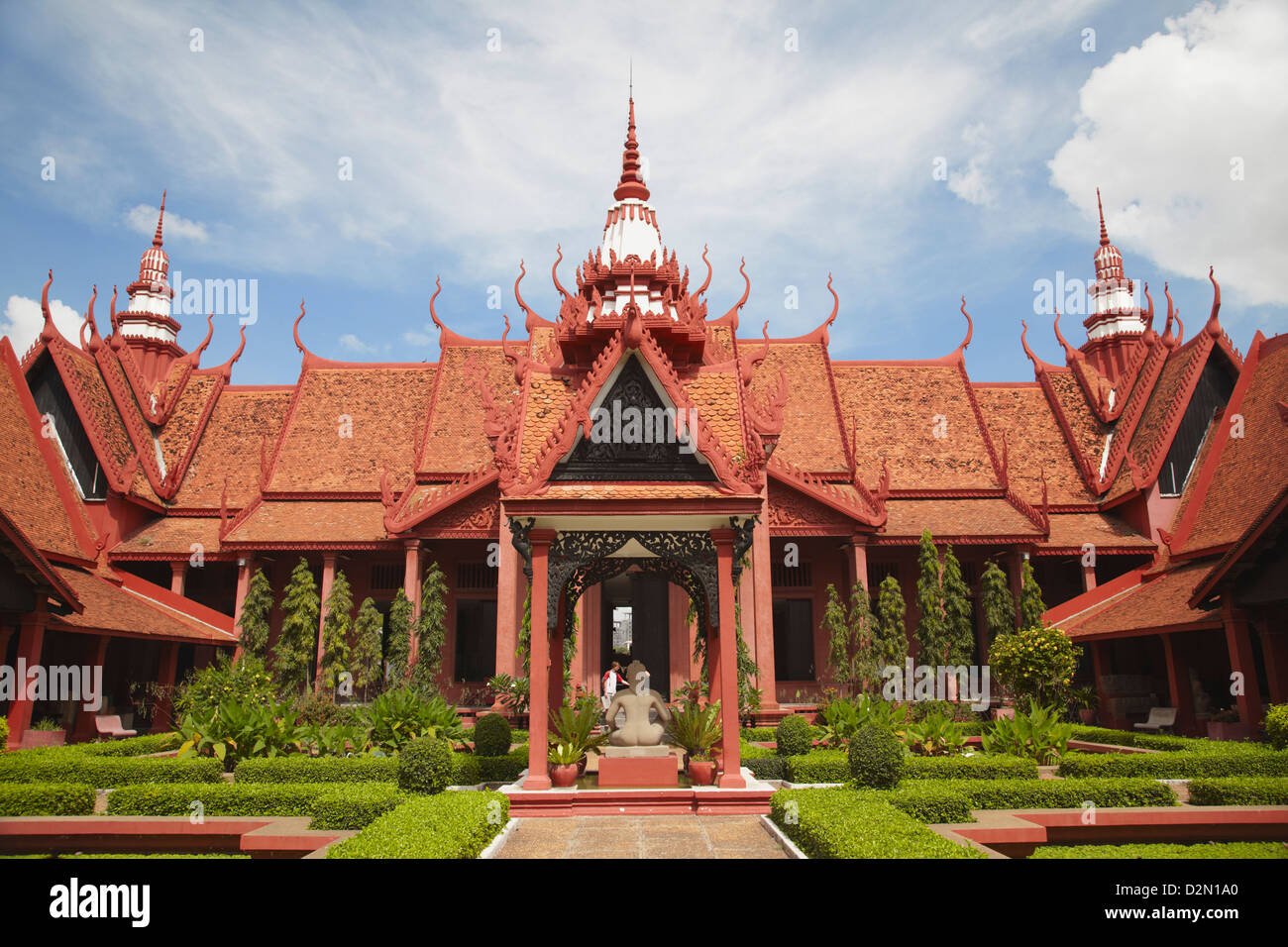 Cour du Musée National, Phnom Penh, Cambodge, Indochine, Asie du Sud-Est, l'Asie Banque D'Images