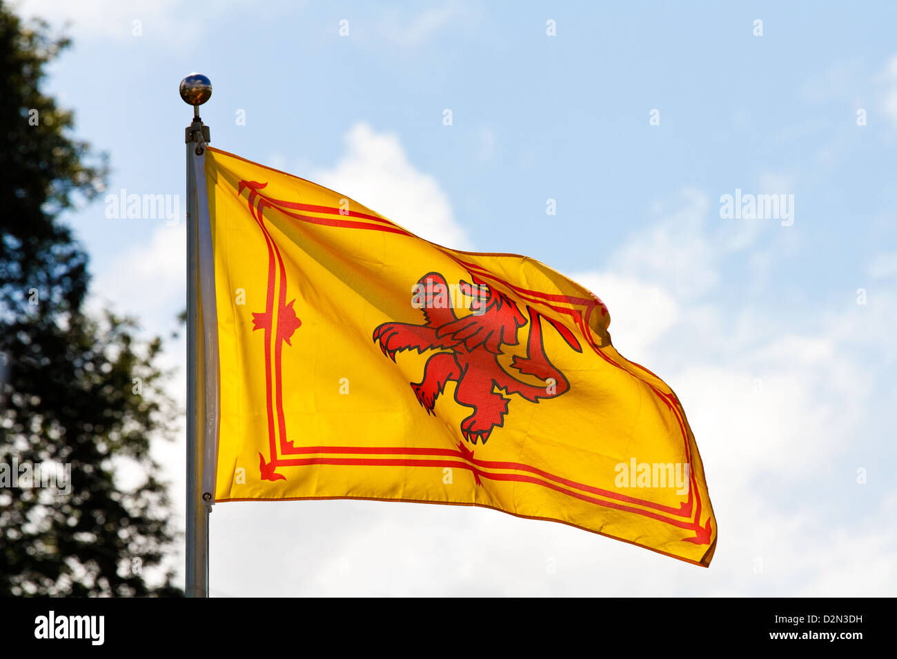 L'ancien drapeau royal de la monarque d'Écosse le lion rampant Banque D'Images